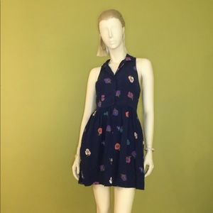 Floral button front dress